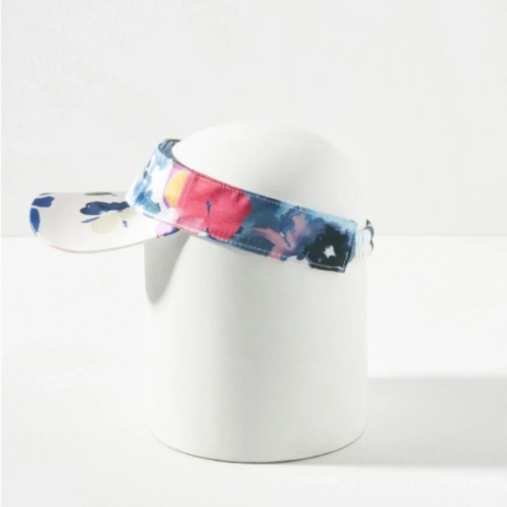Anthropologie floral satin visor hat new without tags one size